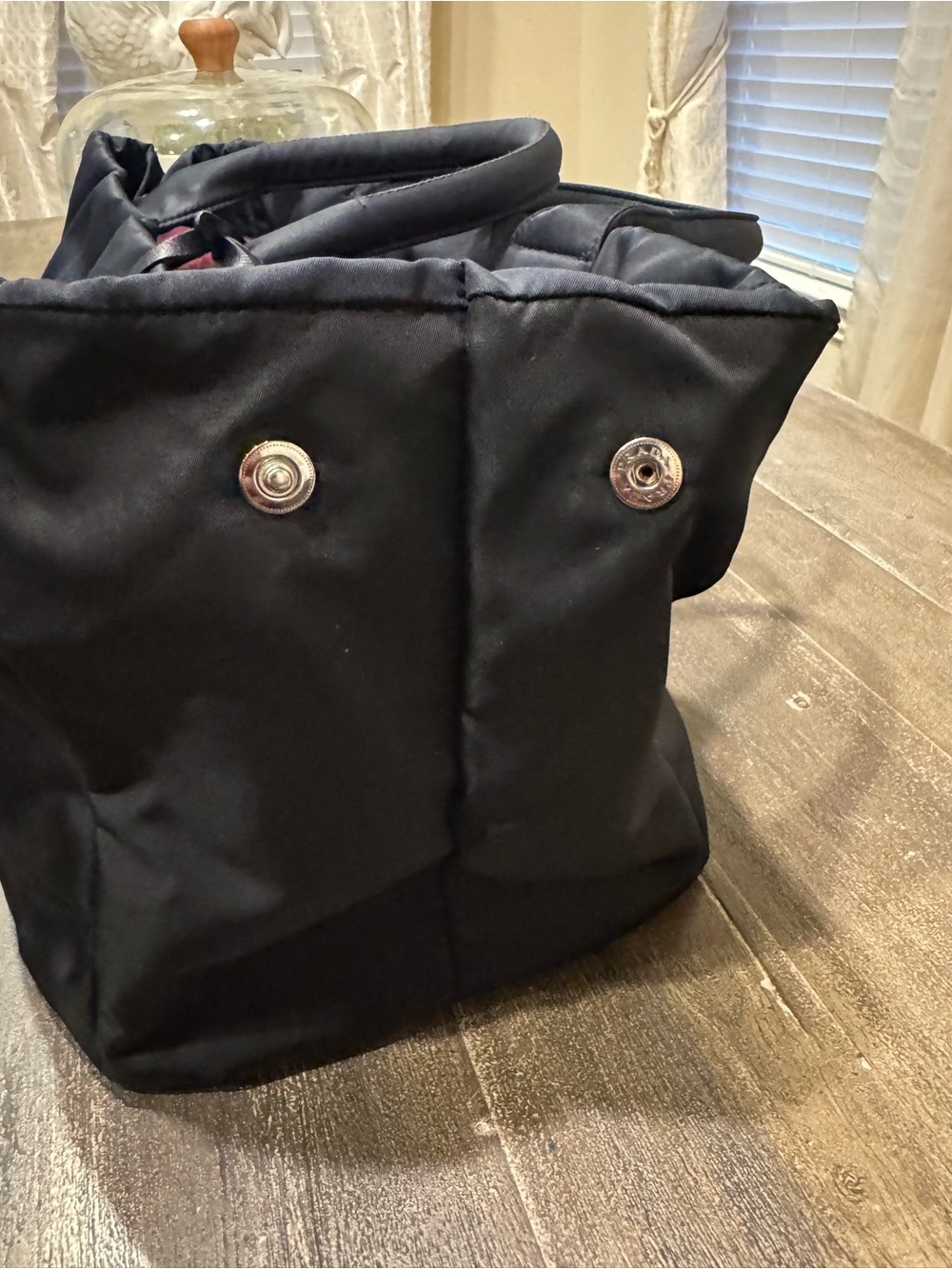 PRADA Tessuto Nylon Line - Black and Blue LGE/ X- Large Tote Handbag - Picture 3 of 14